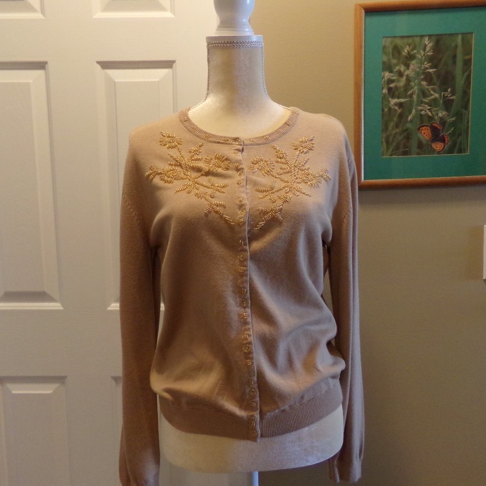 Sequined Cardigan Sweater by Dress Barn, Size L